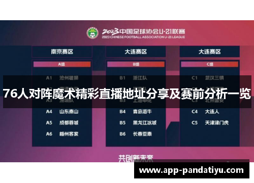 76人对阵魔术精彩直播地址分享及赛前分析一览