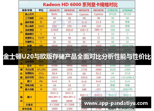 金士顿U20与欧版存储产品全面对比分析性能与性价比